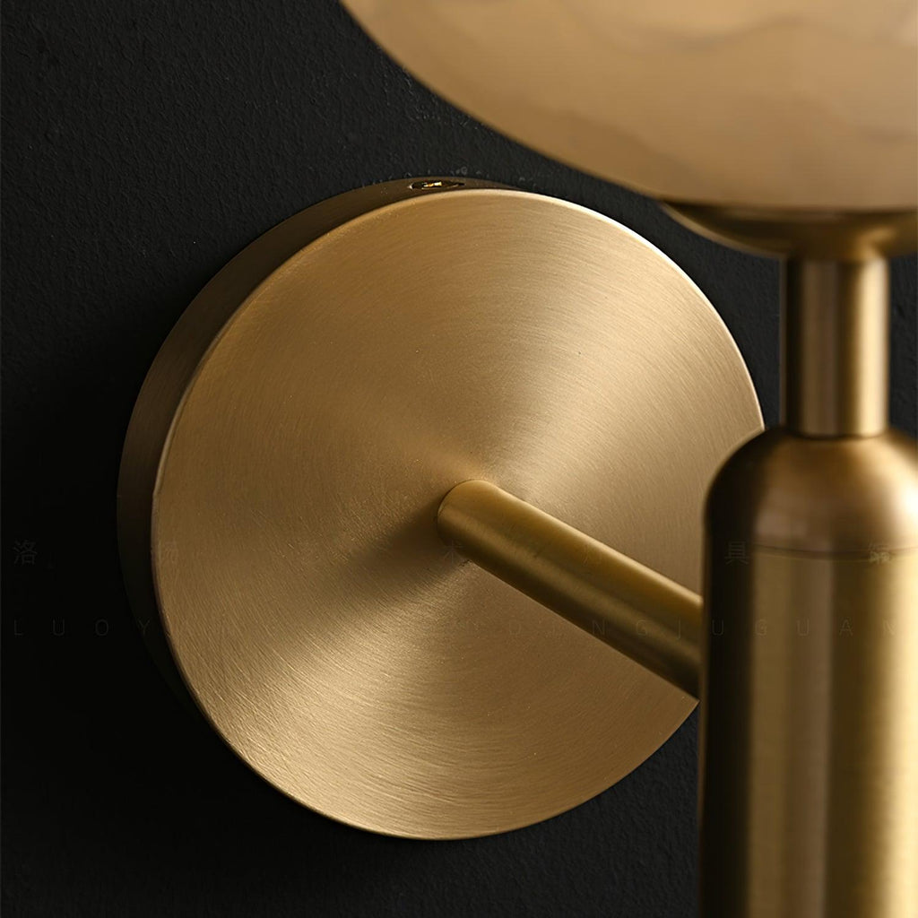 Textured Tulip Shade Wall Light – Round Metal Backplate