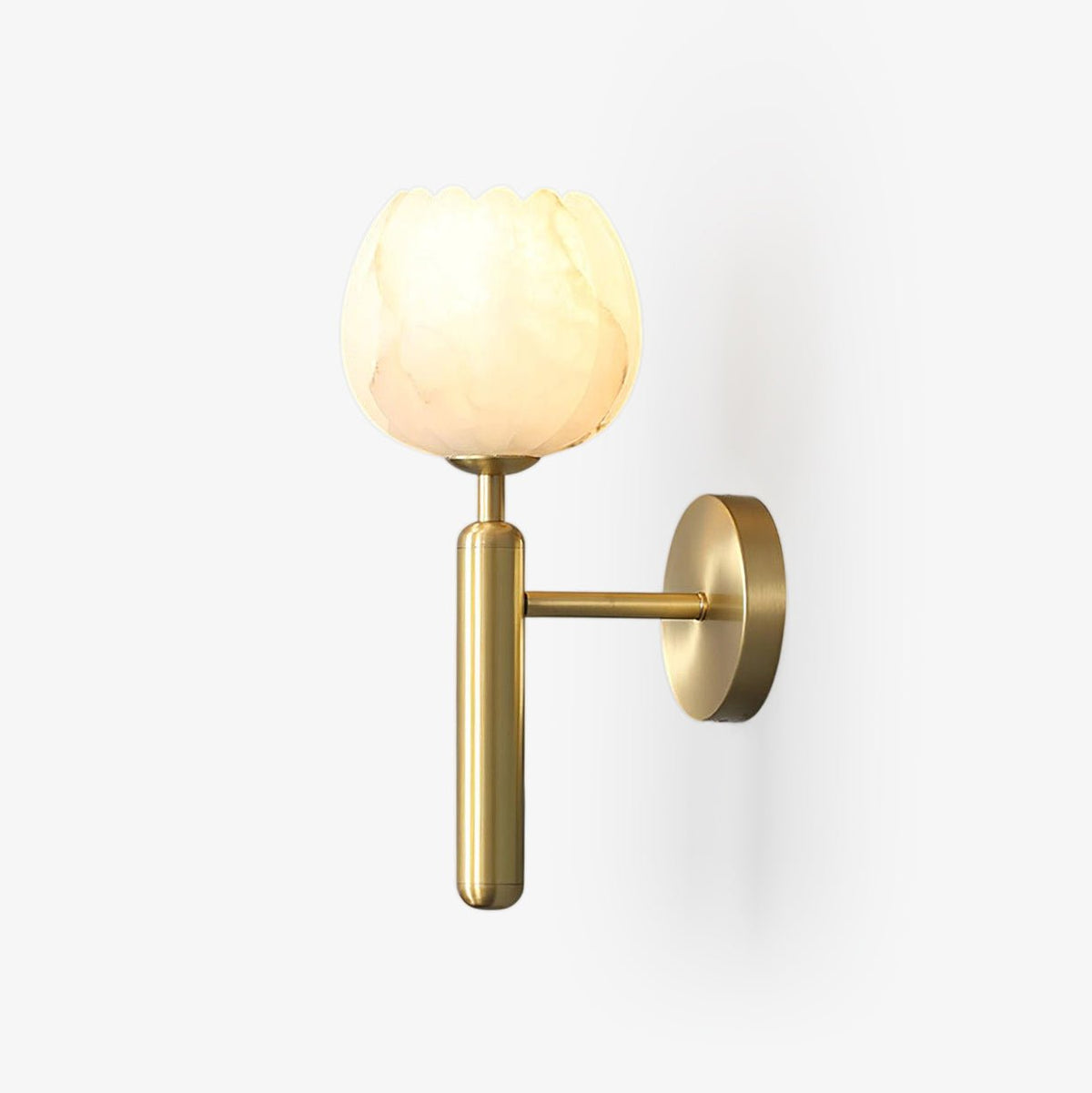 Textured Tulip Shade Wall Light – Round Metal Backplate