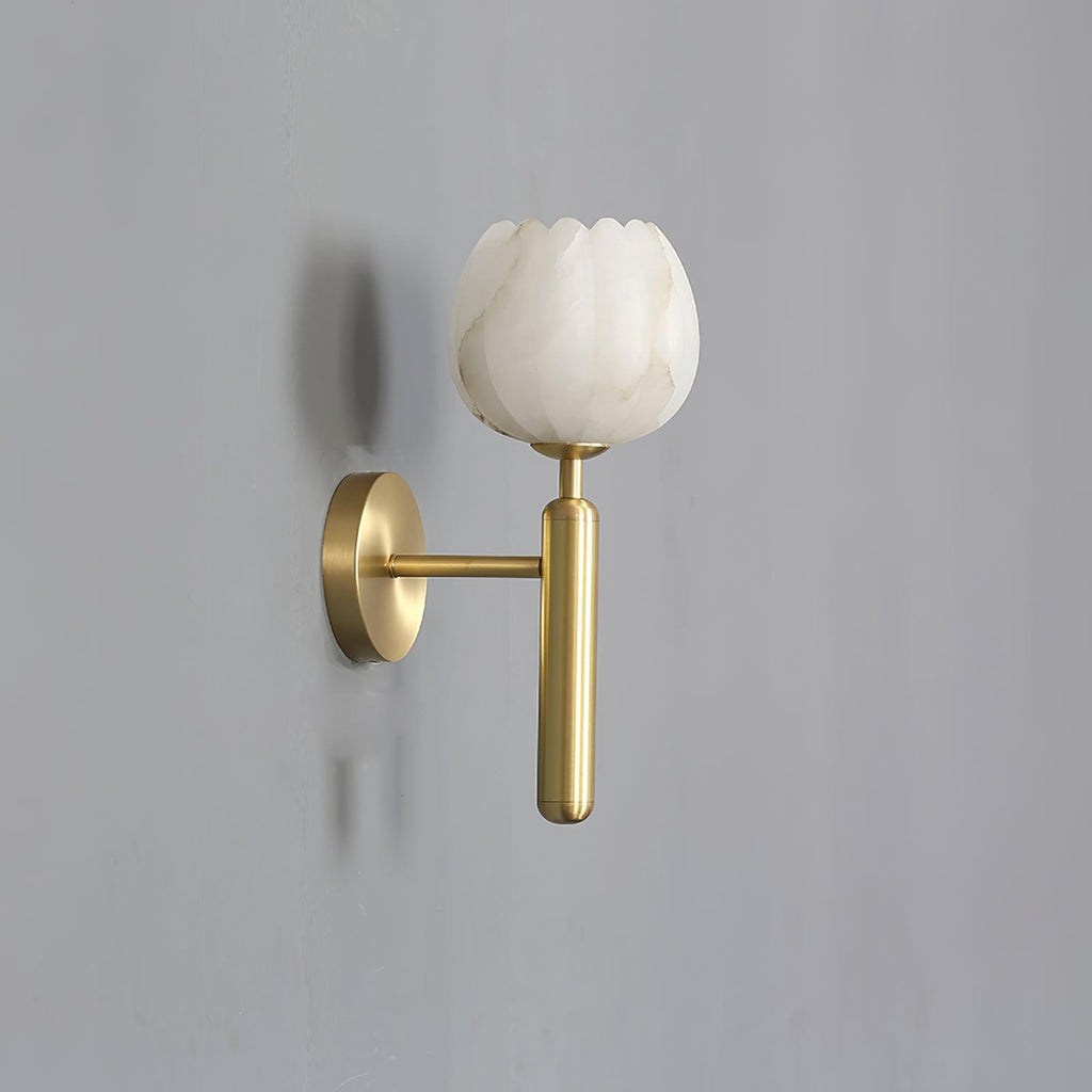Textured Tulip Shade Wall Light – Round Metal Backplate