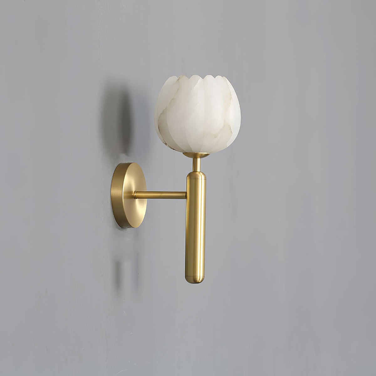 Textured Tulip Shade Wall Light – Round Metal Backplate