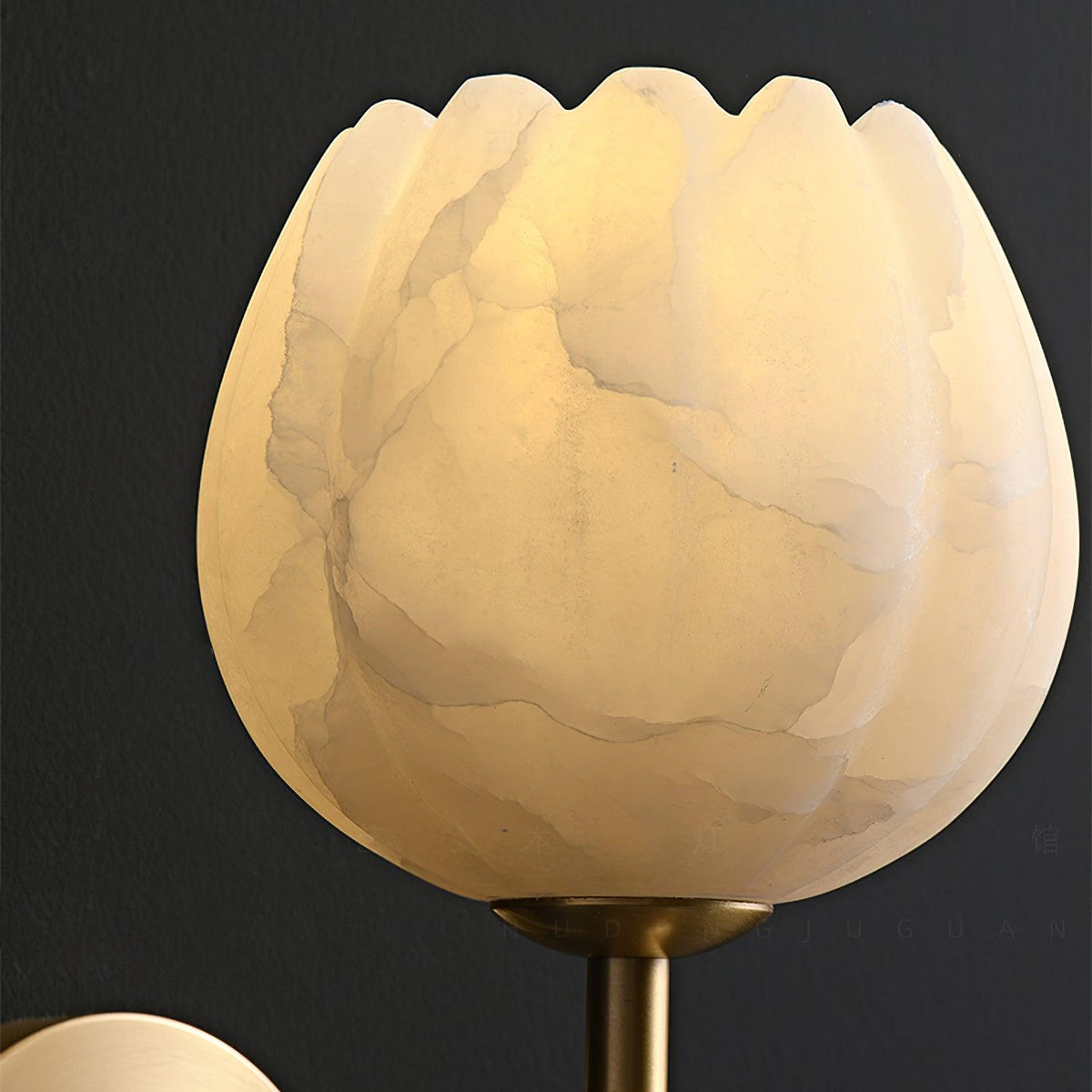 Textured Tulip Shade Wall Light – Round Metal Backplate