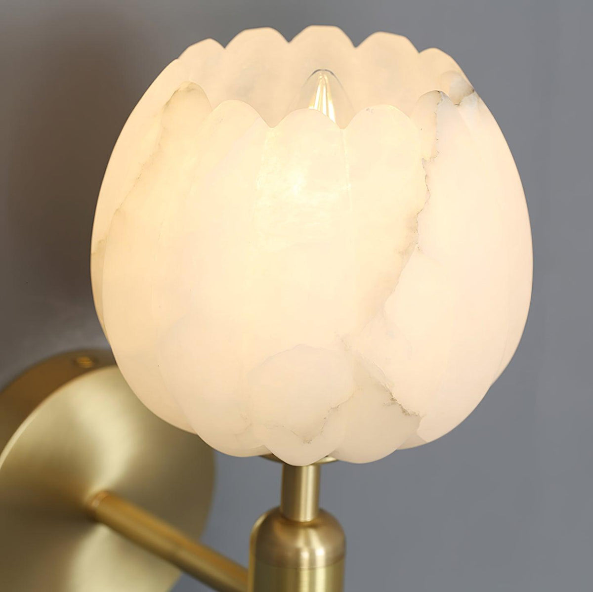 Textured Tulip Shade Wall Light – Round Metal Backplate