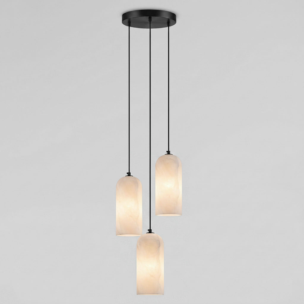 Monty natural alabaster pendant light with braided cable — image 49