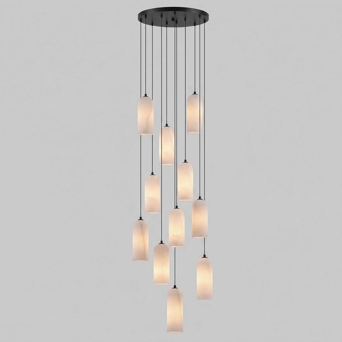 Monty natural alabaster pendant light with braided cable — image 48