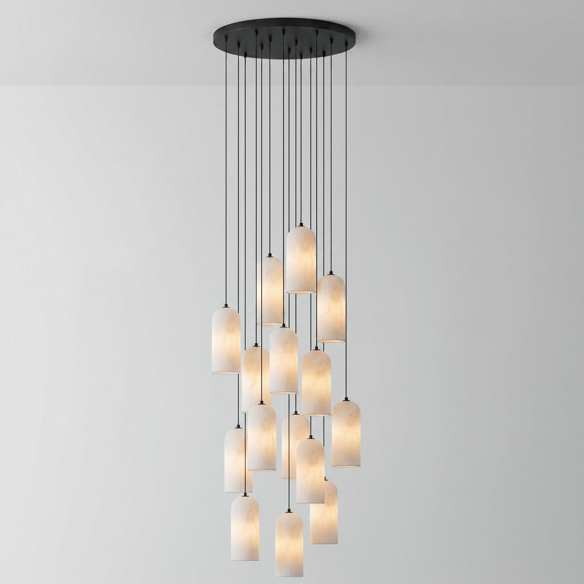 Monty natural alabaster pendant light with braided cable — image 41