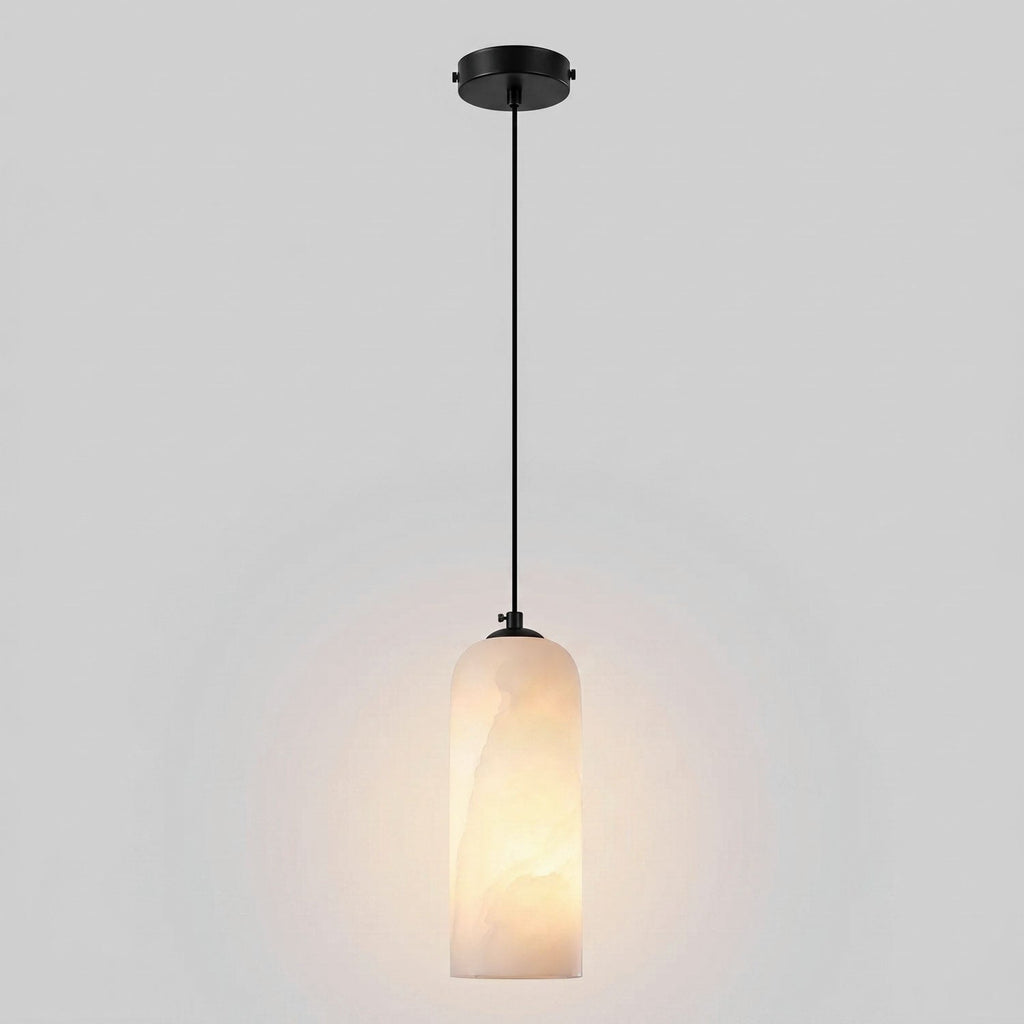 Monty natural alabaster pendant light with braided cable — image 45