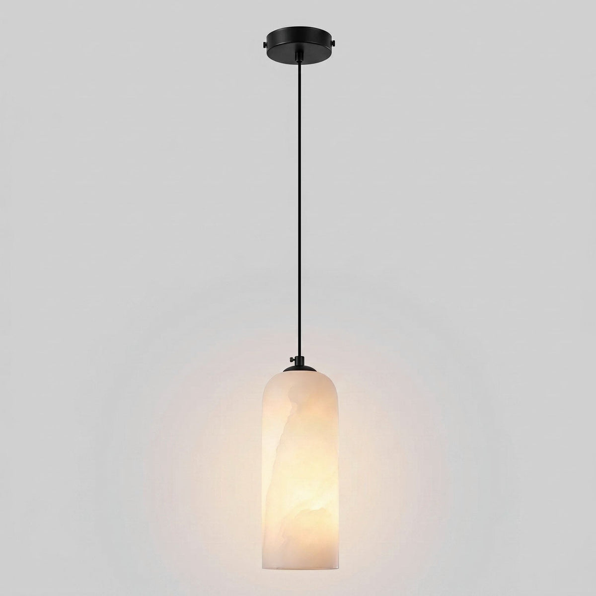 Monty natural alabaster pendant light with braided cable — image 45
