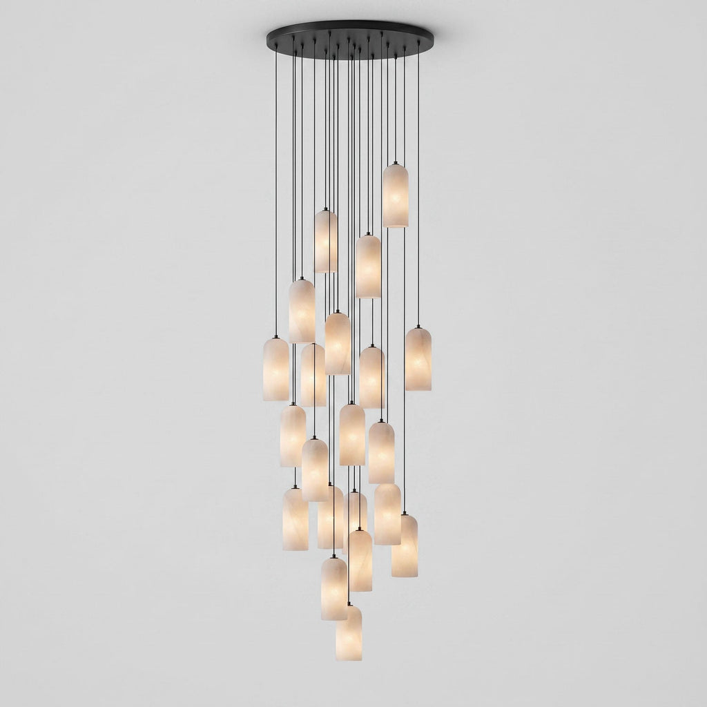 Monty natural alabaster pendant light with braided cable — image 44