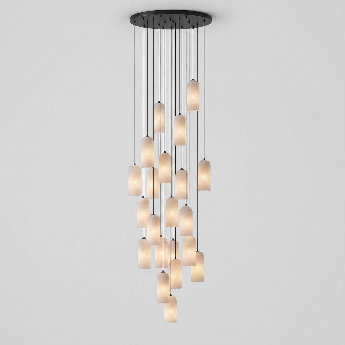 Monty natural alabaster pendant light with braided cable — image 44