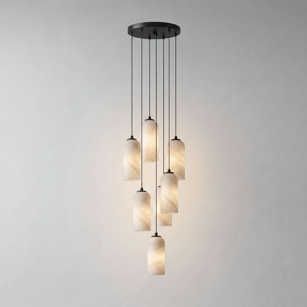Monty natural alabaster pendant light with braided cable — image 43