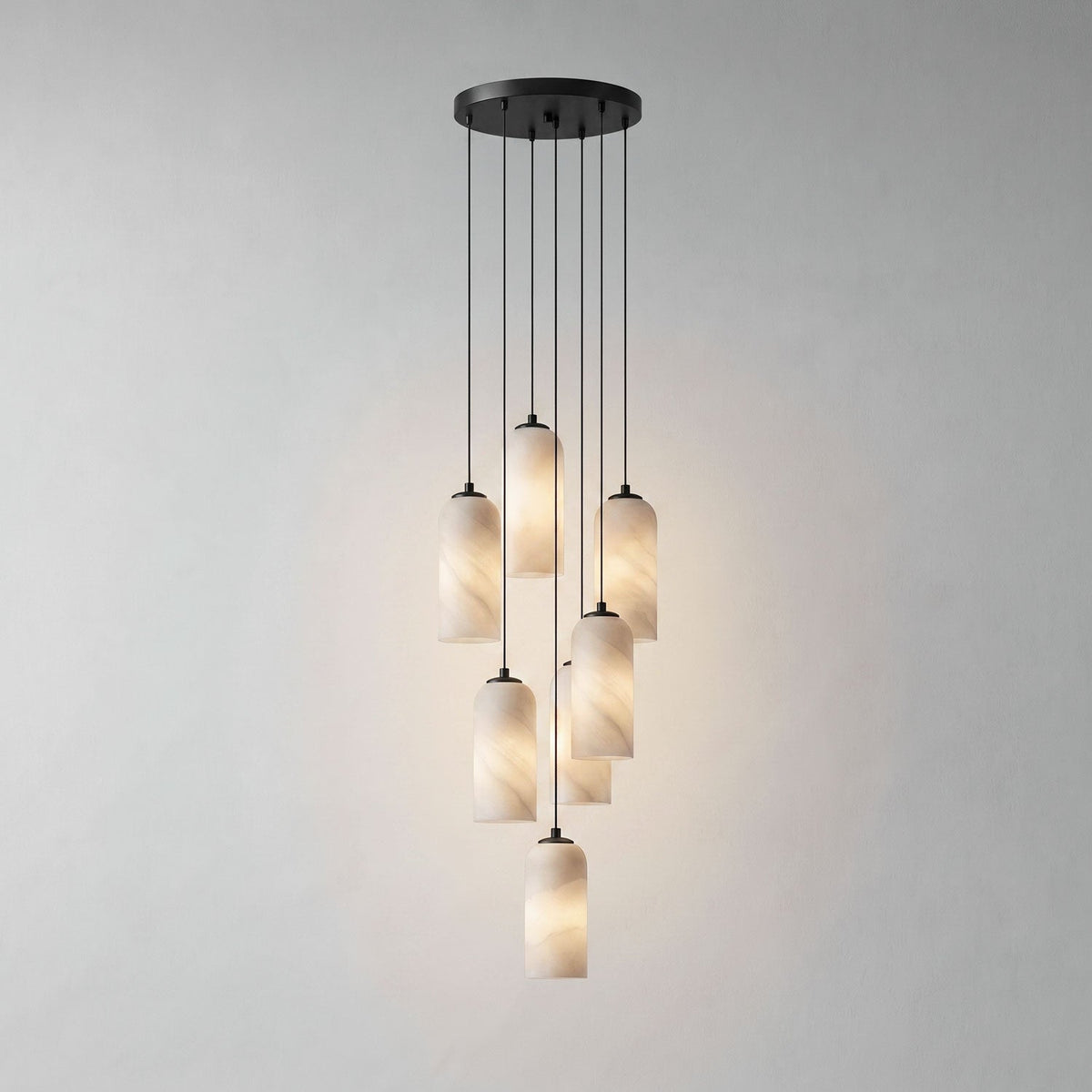 Monty natural alabaster pendant light with braided cable — image 43