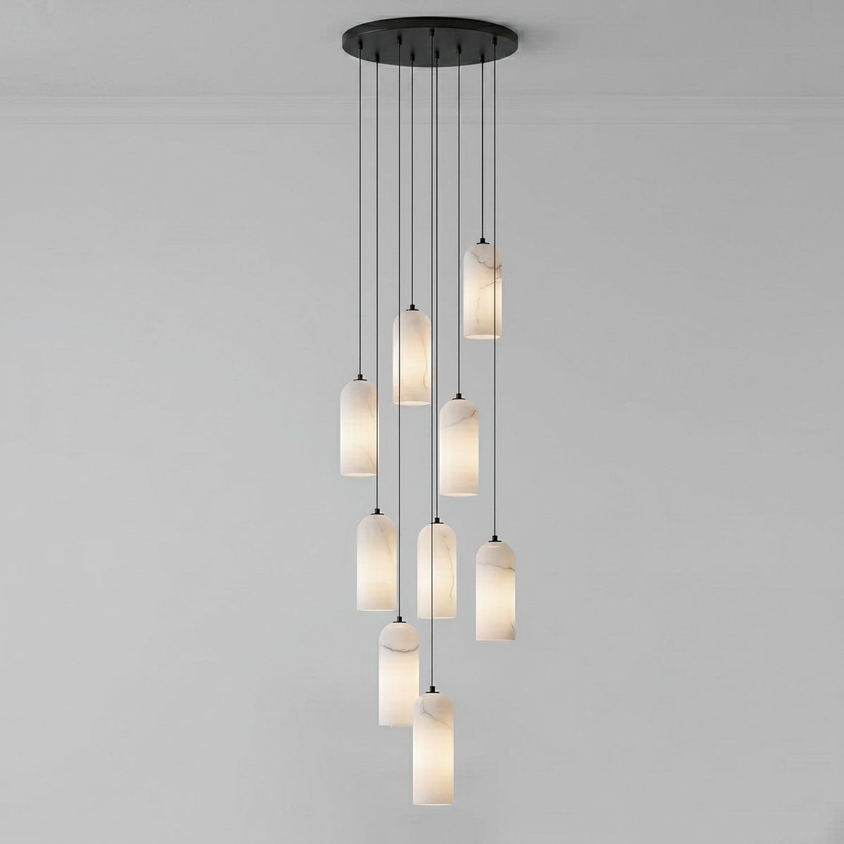 Monty natural alabaster pendant light with braided cable — image 47