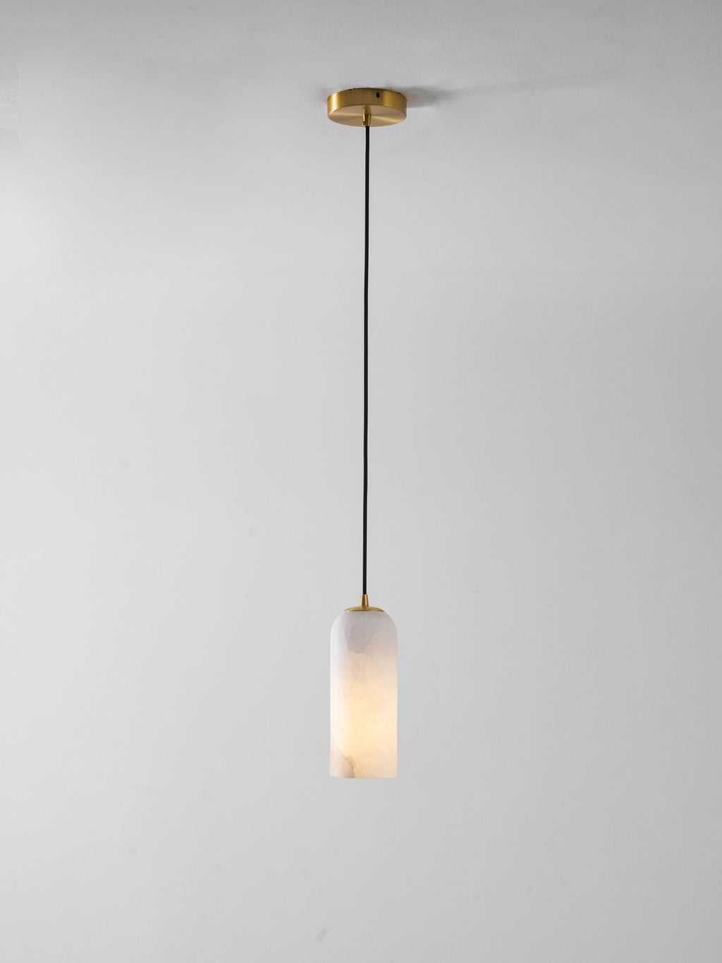 Monty natural alabaster pendant light with braided cable — image 39