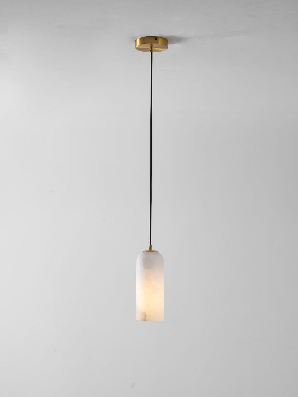 Monty natural alabaster pendant light with braided cable — image 39