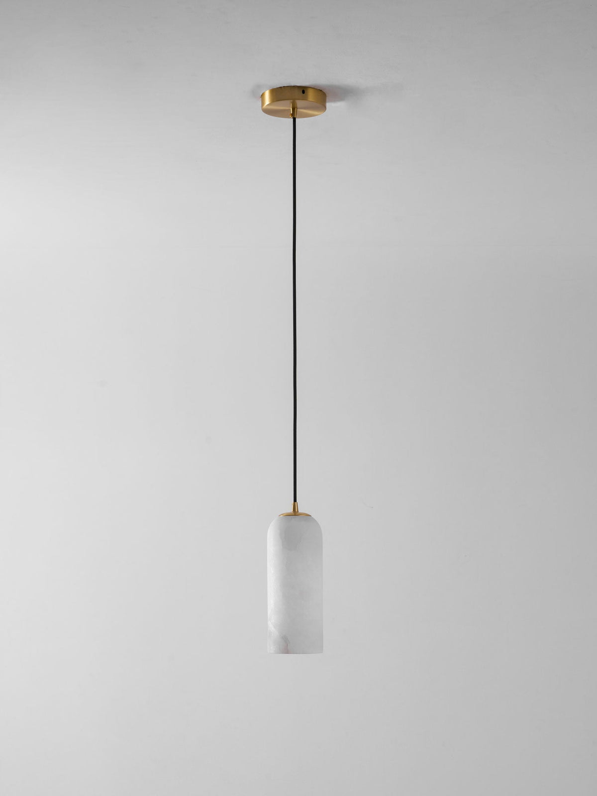Monty natural alabaster pendant light with braided cable — image 36
