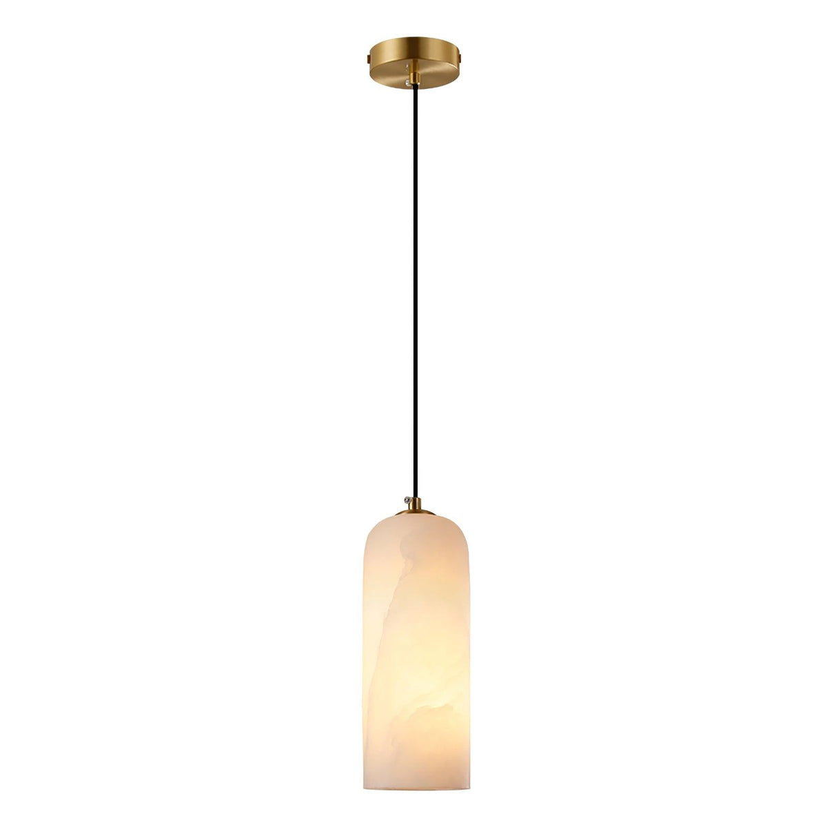 Monty natural alabaster pendant light with braided cable — image 18