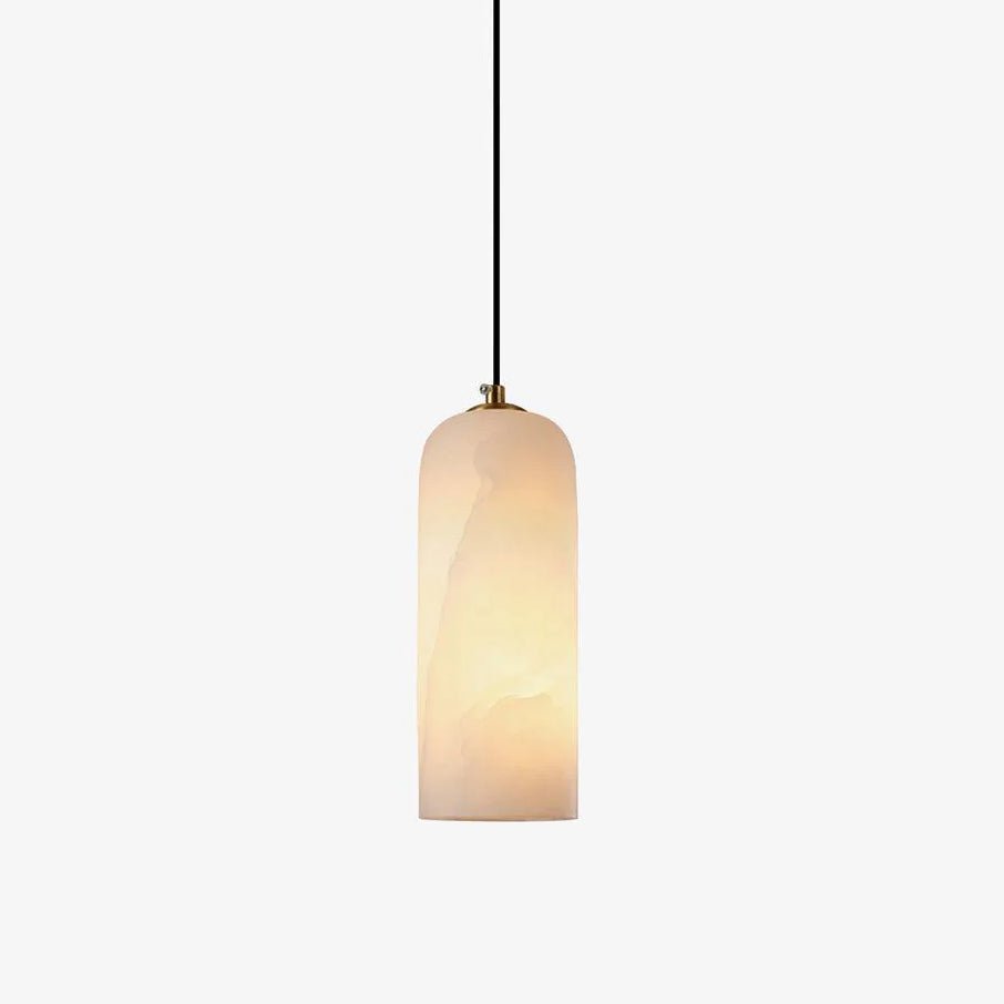 Monty natural alabaster pendant light with braided cable — image 1