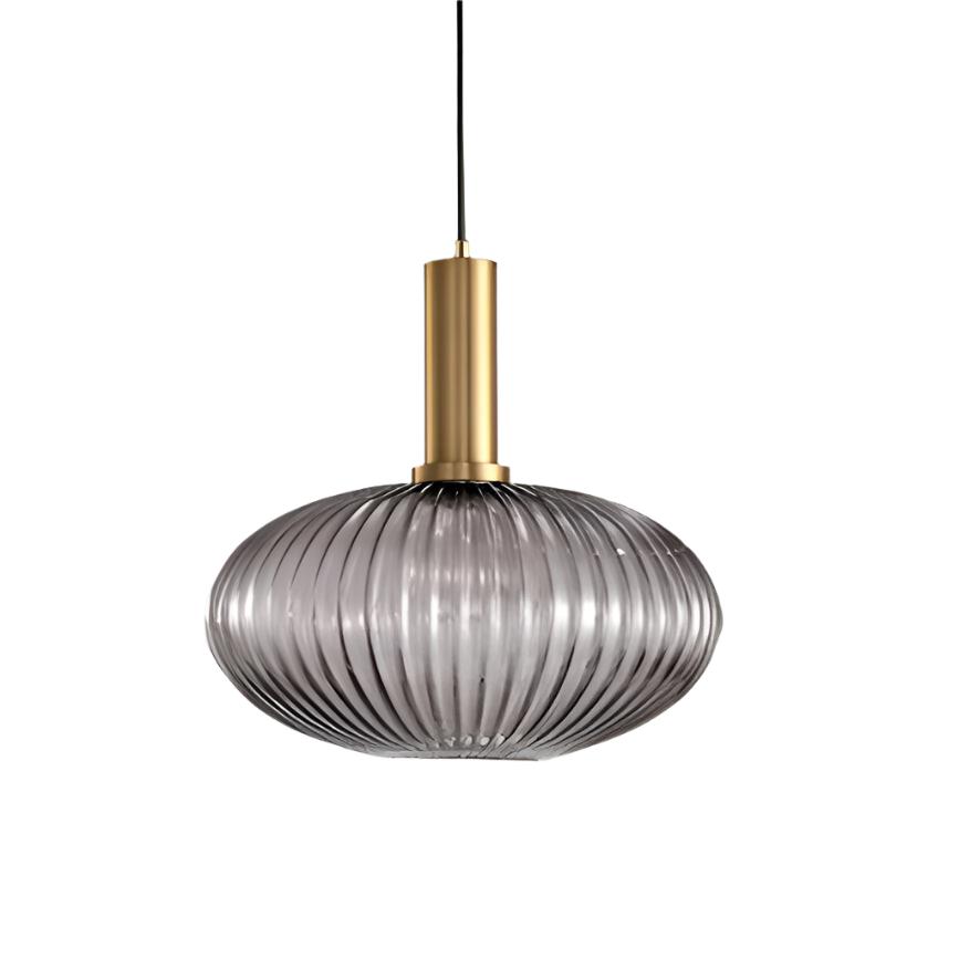 Coloured Blown Glass Pendant Light – Retro Wrought Iron Frame