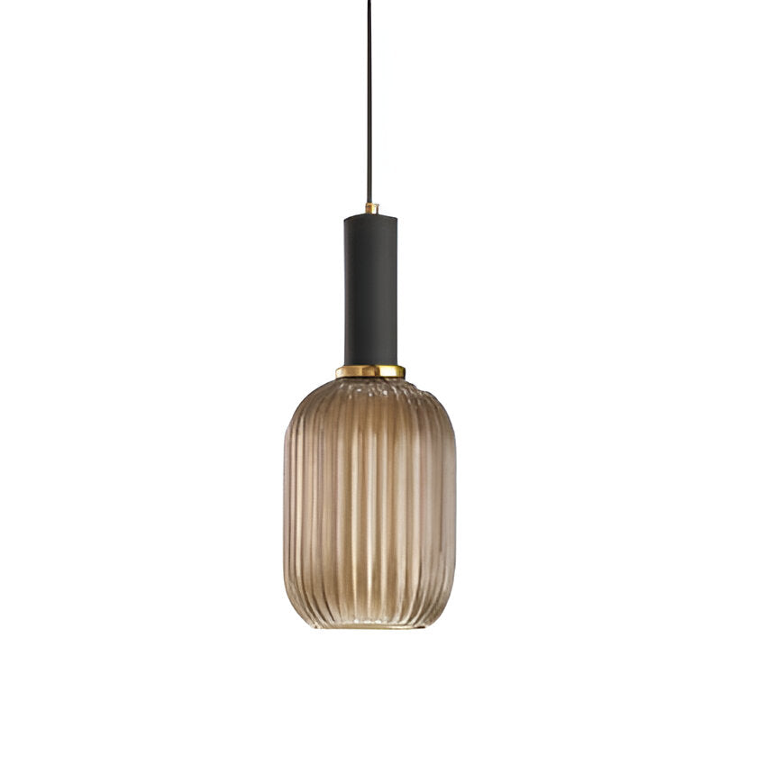 Coloured Blown Glass Pendant Light – Retro Wrought Iron Frame – view 31