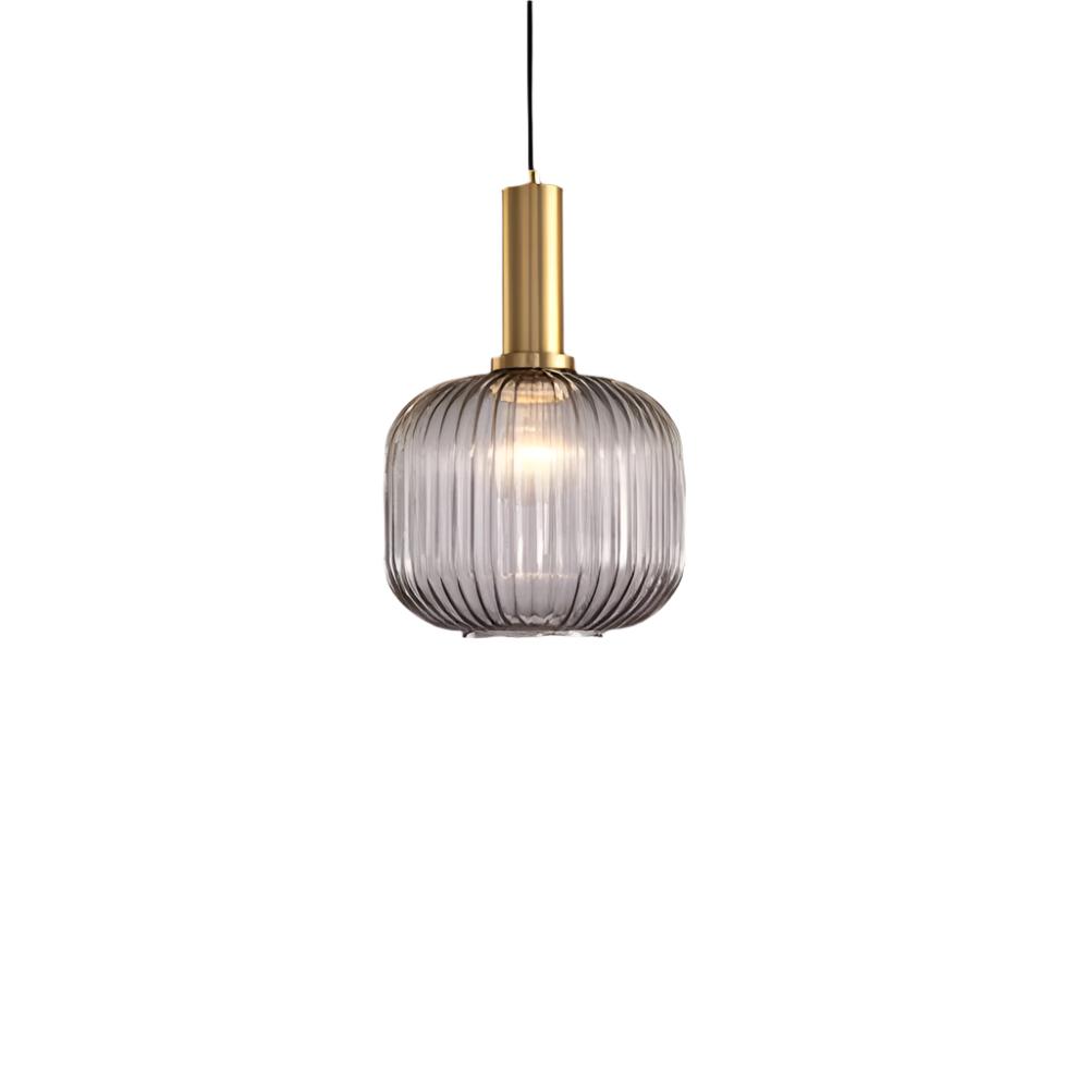 Coloured Blown Glass Pendant Light – Retro Wrought Iron Frame