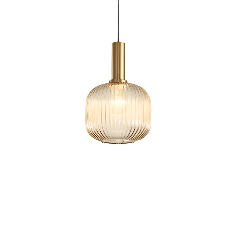Coloured Blown Glass Pendant Light – Retro Wrought Iron Frame