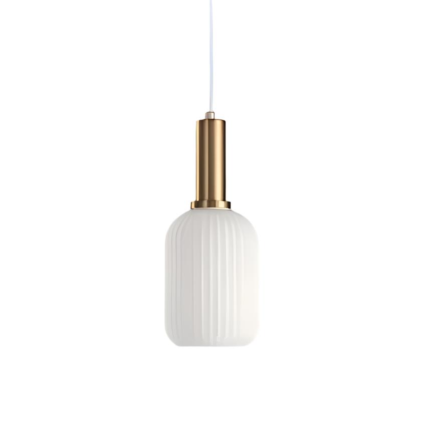 Coloured Blown Glass Pendant Light – Retro Wrought Iron Frame
