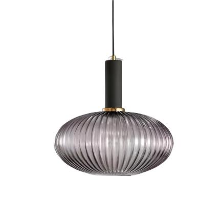 Coloured Blown Glass Pendant Light – Retro Wrought Iron Frame