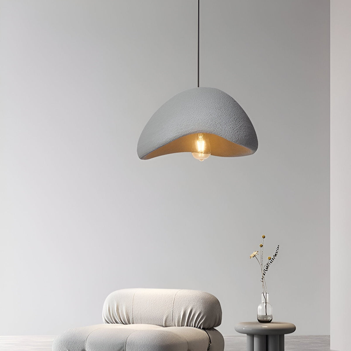 Cloud Japandi Pendant Light – Matt Textured Organic Shade