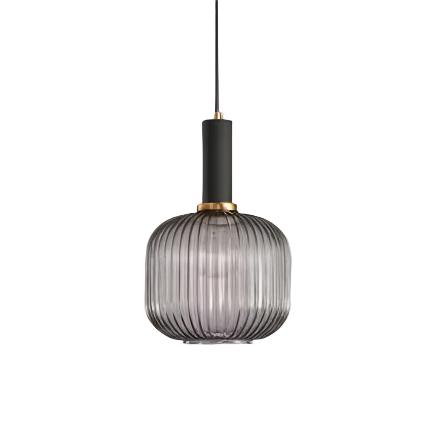 Coloured Blown Glass Pendant Light – Retro Wrought Iron Frame