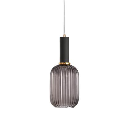 Coloured Blown Glass Pendant Light – Retro Wrought Iron Frame