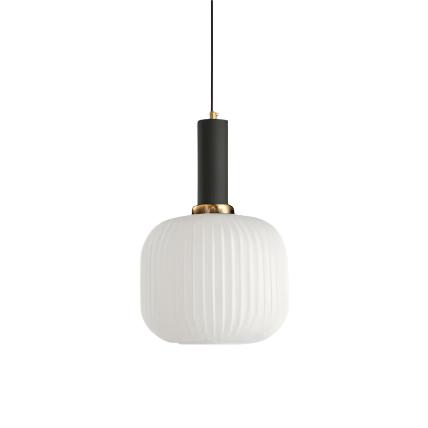 Coloured Blown Glass Pendant Light – Retro Wrought Iron Frame