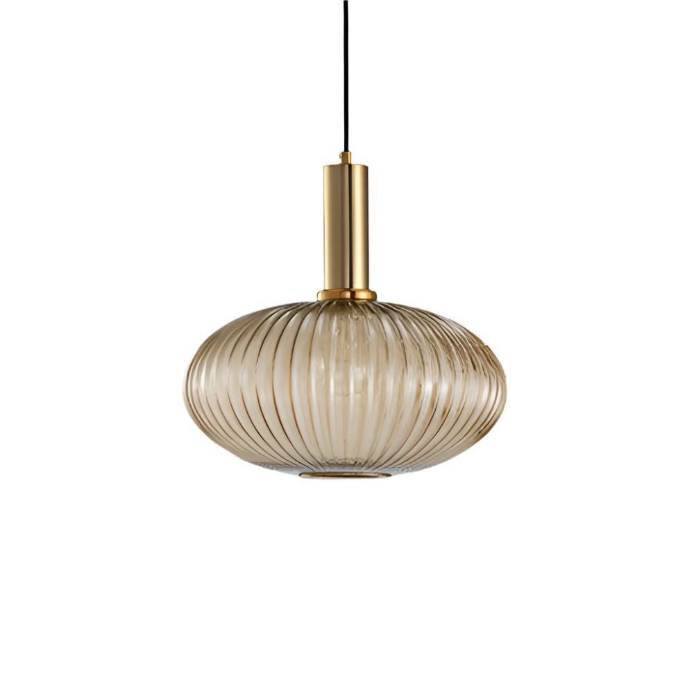 Coloured Blown Glass Pendant Light – Retro Wrought Iron Frame