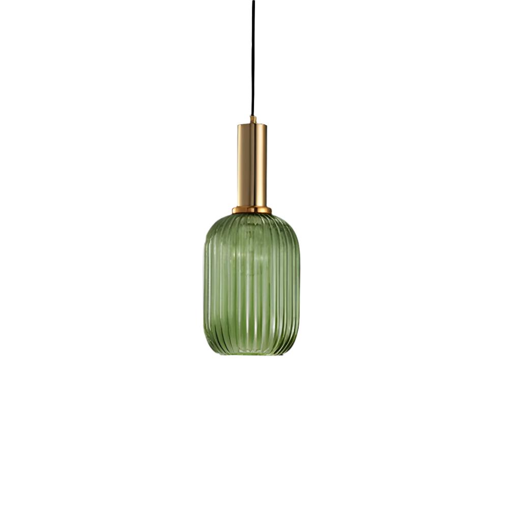 Coloured Blown Glass Pendant Light – Retro Wrought Iron Frame