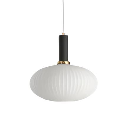 Coloured Blown Glass Pendant Light – Retro Wrought Iron Frame
