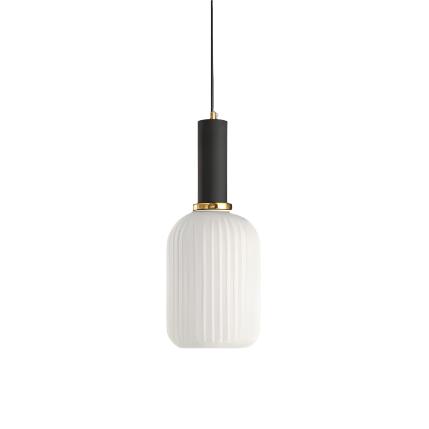 Coloured Blown Glass Pendant Light – Retro Wrought Iron Frame