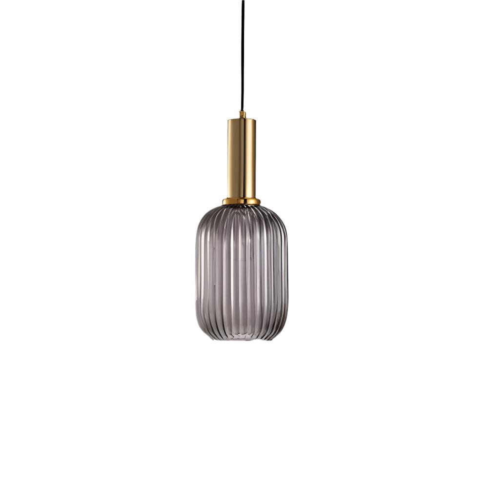 Coloured Blown Glass Pendant Light – Retro Wrought Iron Frame
