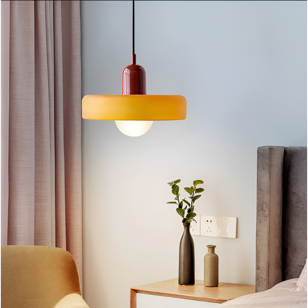 Opal glass globe pendant light with adjustable drop