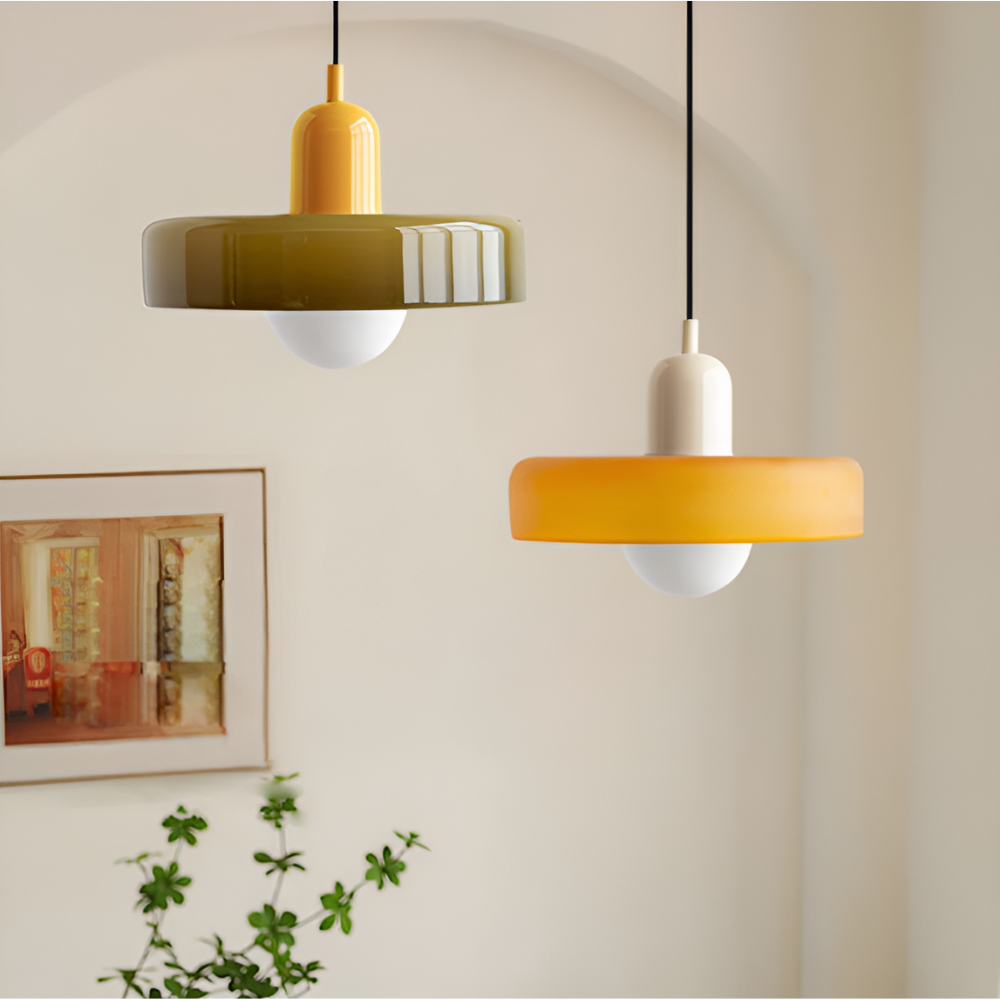 Opal glass globe pendant light with adjustable drop