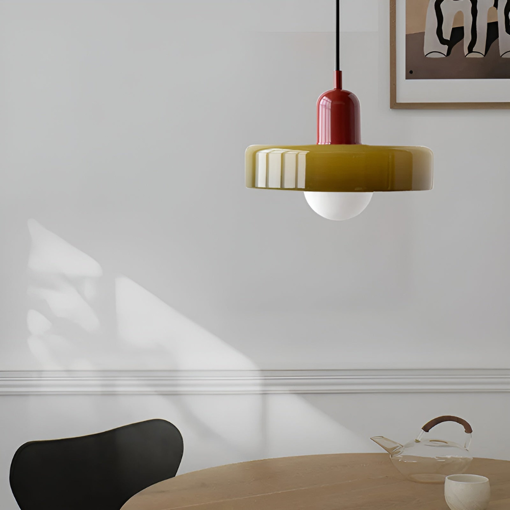 Opal glass globe pendant light with adjustable drop