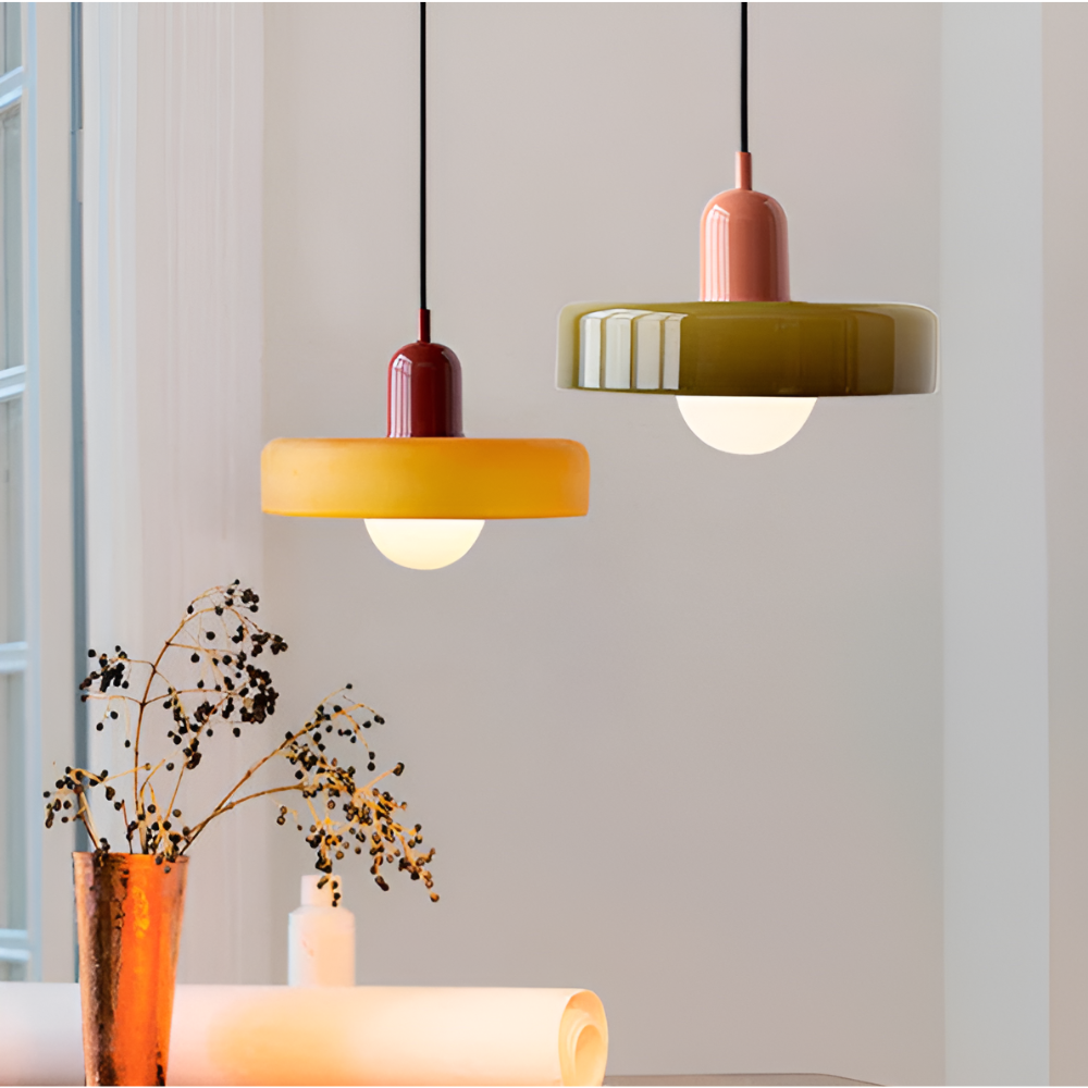 Opal glass globe pendant light with adjustable drop