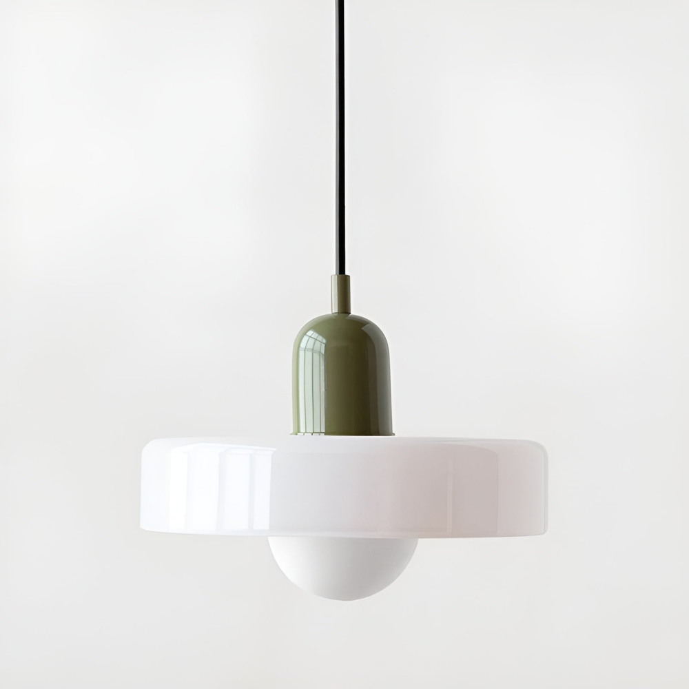 Opal glass globe pendant light with adjustable drop