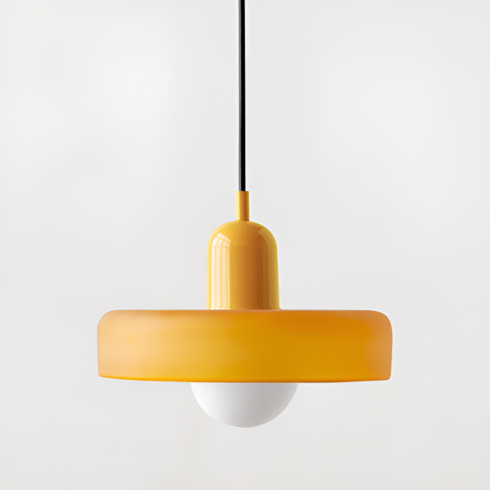 Opal glass globe pendant light with adjustable drop
