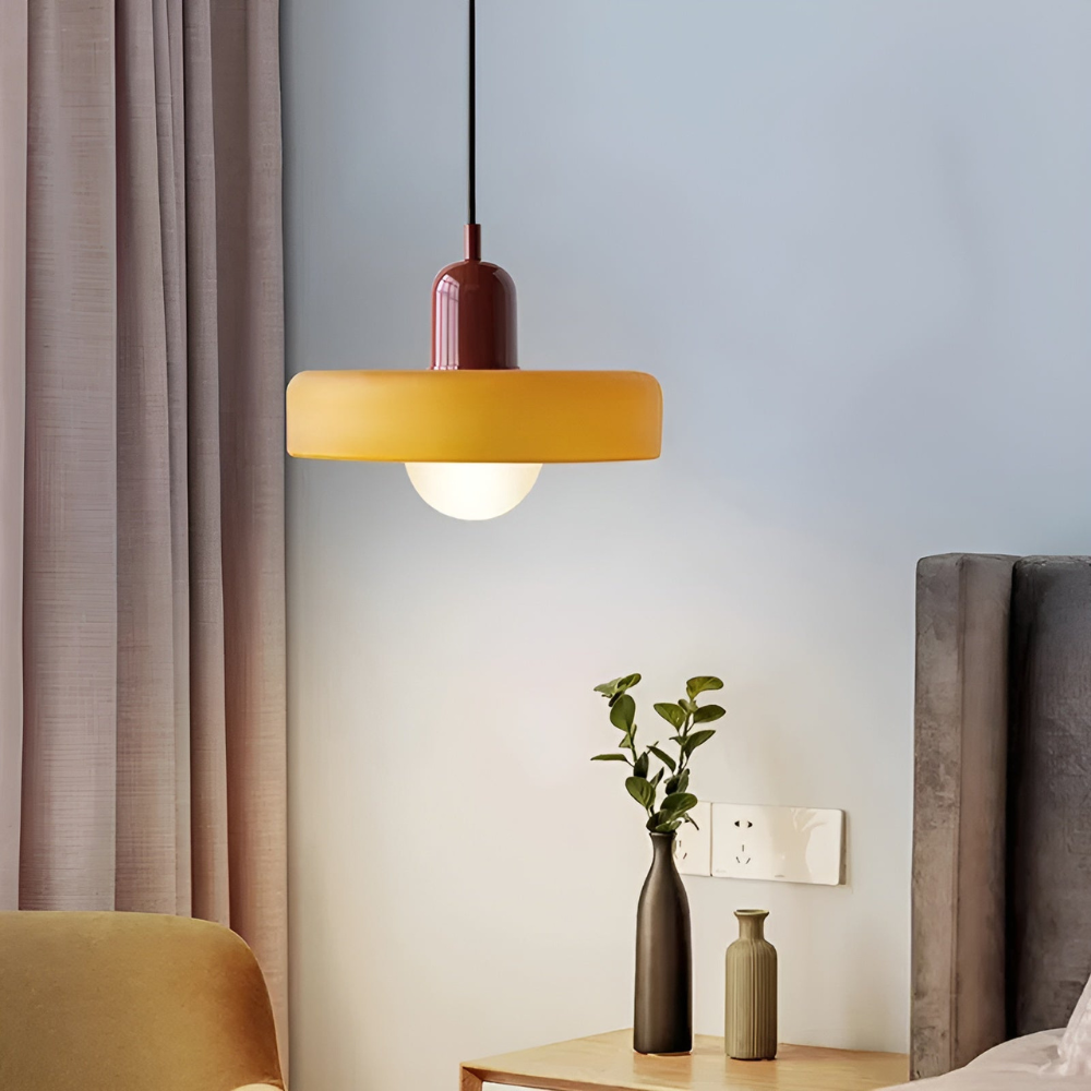 Opal glass globe pendant light with adjustable drop