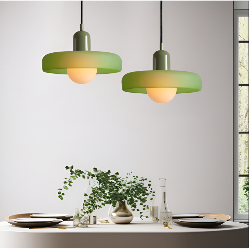 Opal glass globe pendant light with adjustable drop