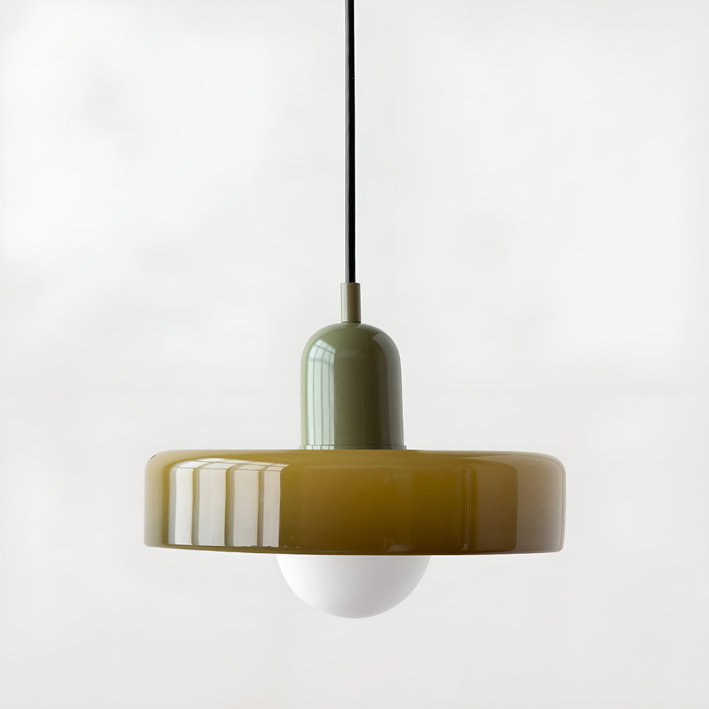 Opal glass globe pendant light with adjustable drop