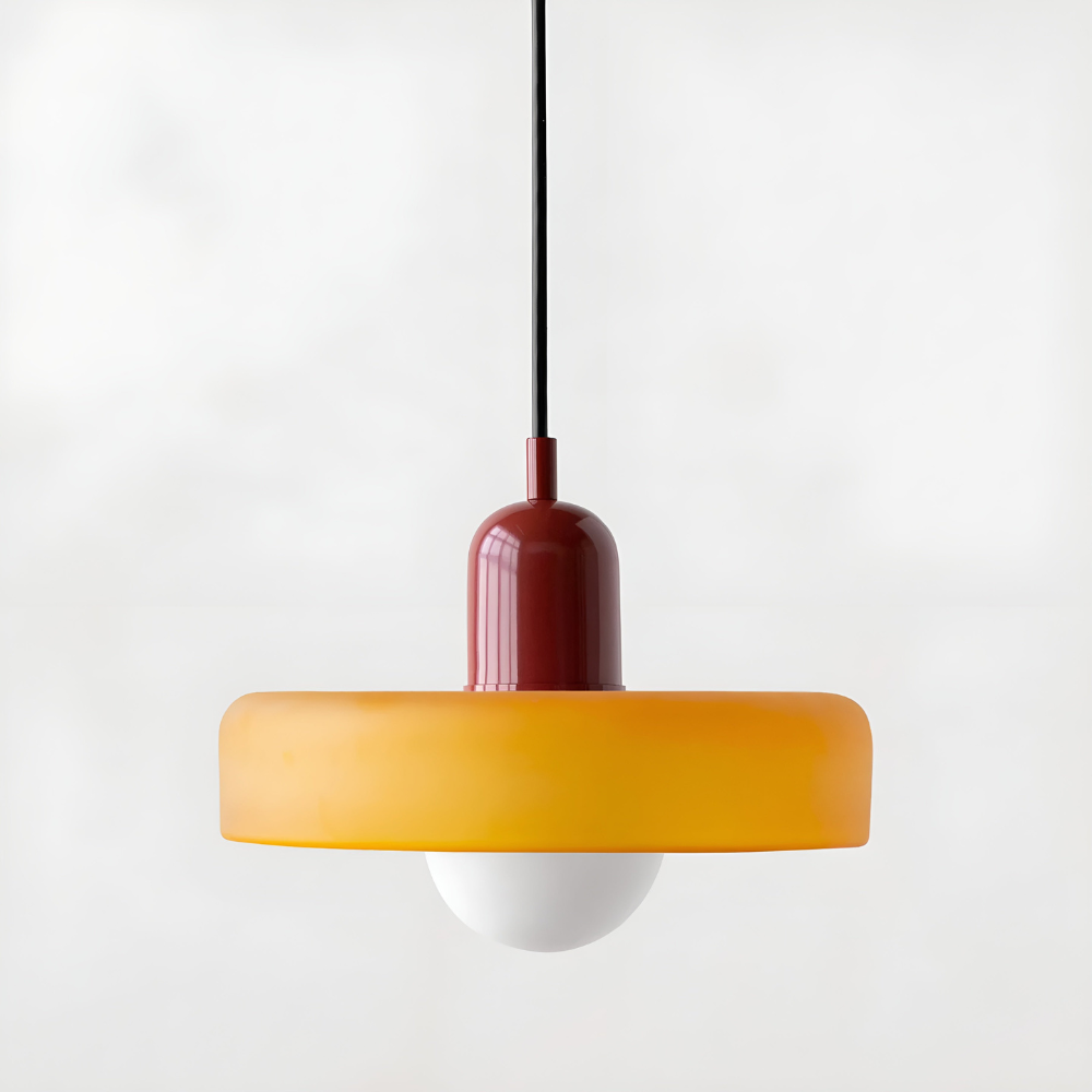 Opal glass globe pendant light with adjustable drop