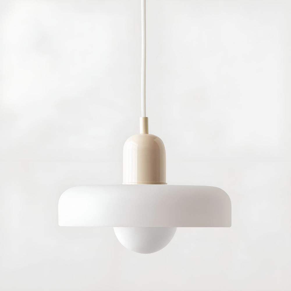 Opal glass globe pendant light with adjustable drop