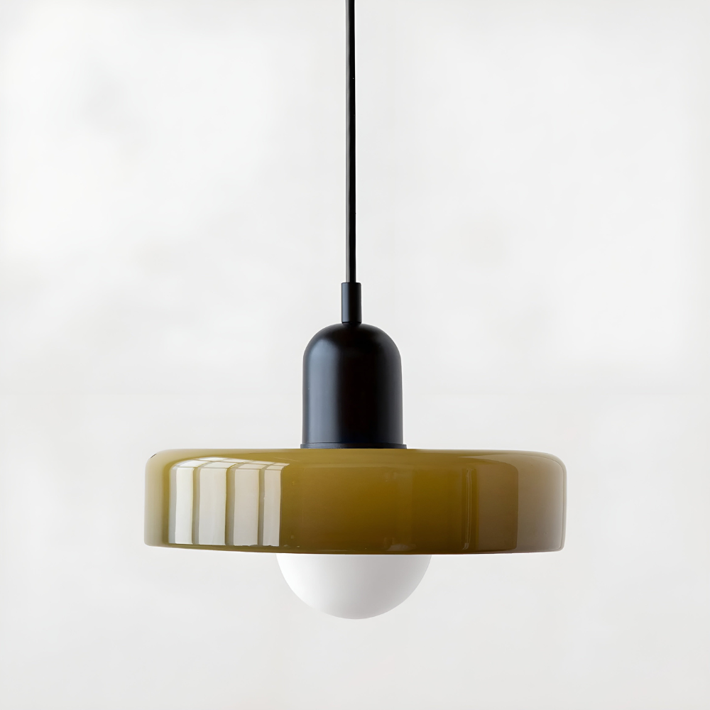 Opal glass globe pendant light with adjustable drop