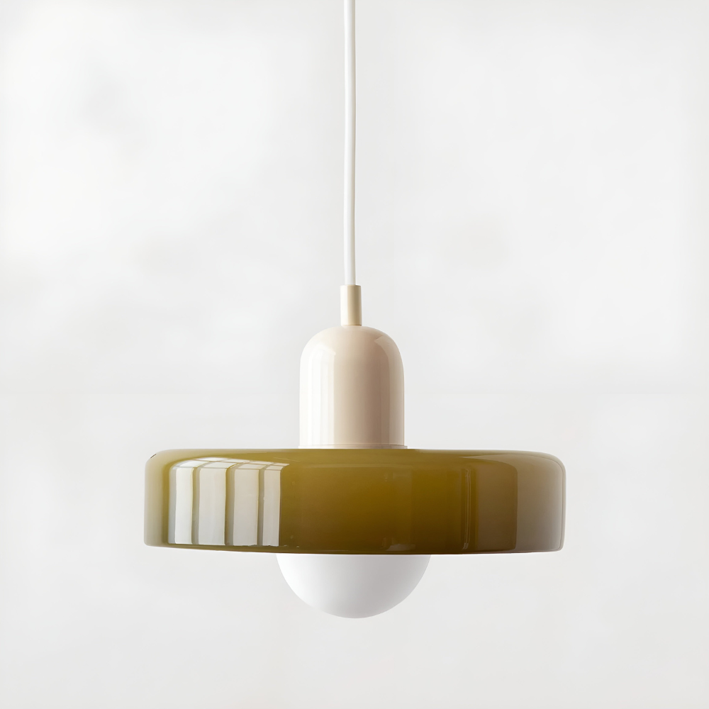 Opal glass globe pendant light with adjustable drop