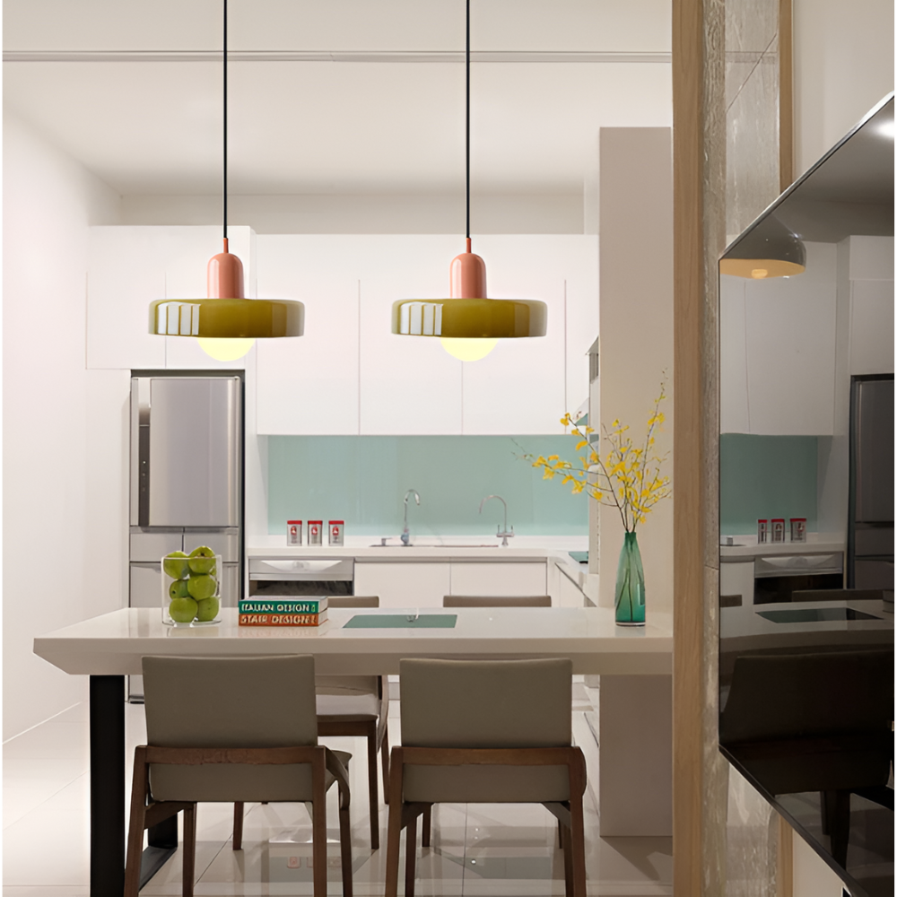 Opal glass globe pendant light with adjustable drop